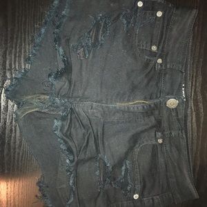 American Eagle ripped black shorts